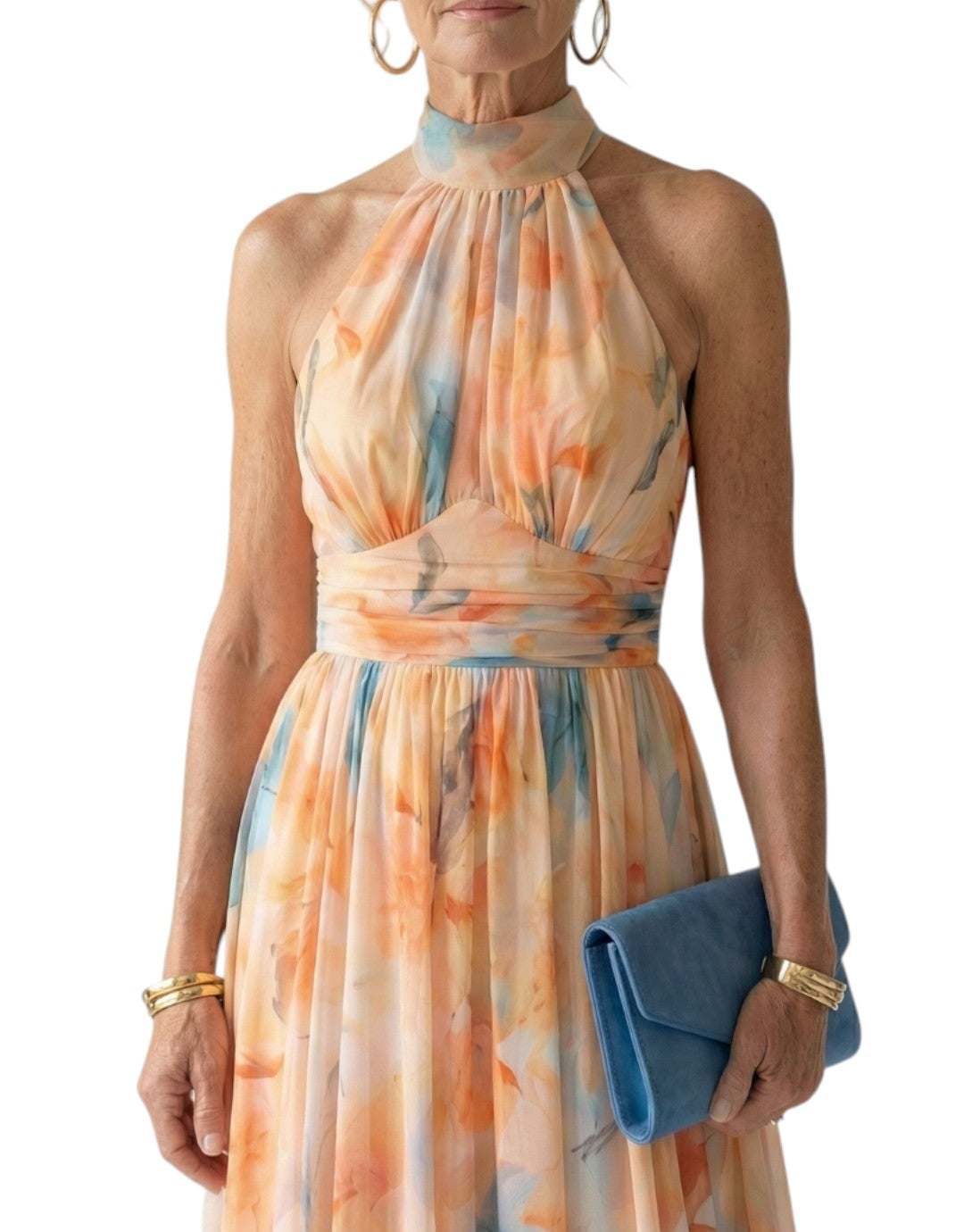 Elin | Rochie Midi cu Guler Halter