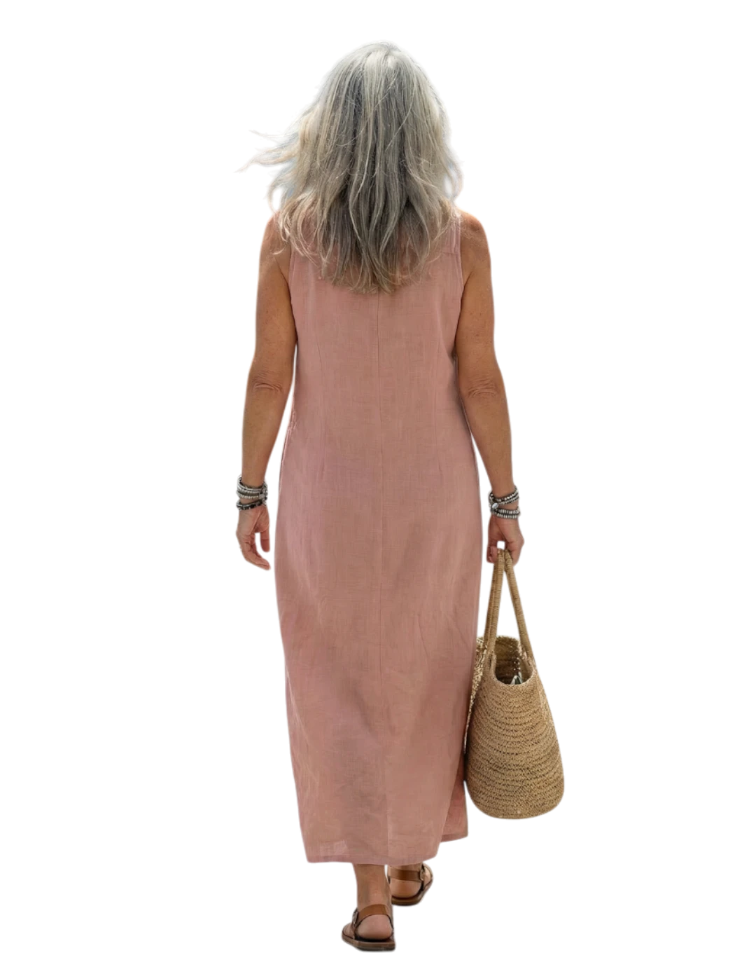 Stellan | Rochie Maxi cu Buton pe Față Deschis