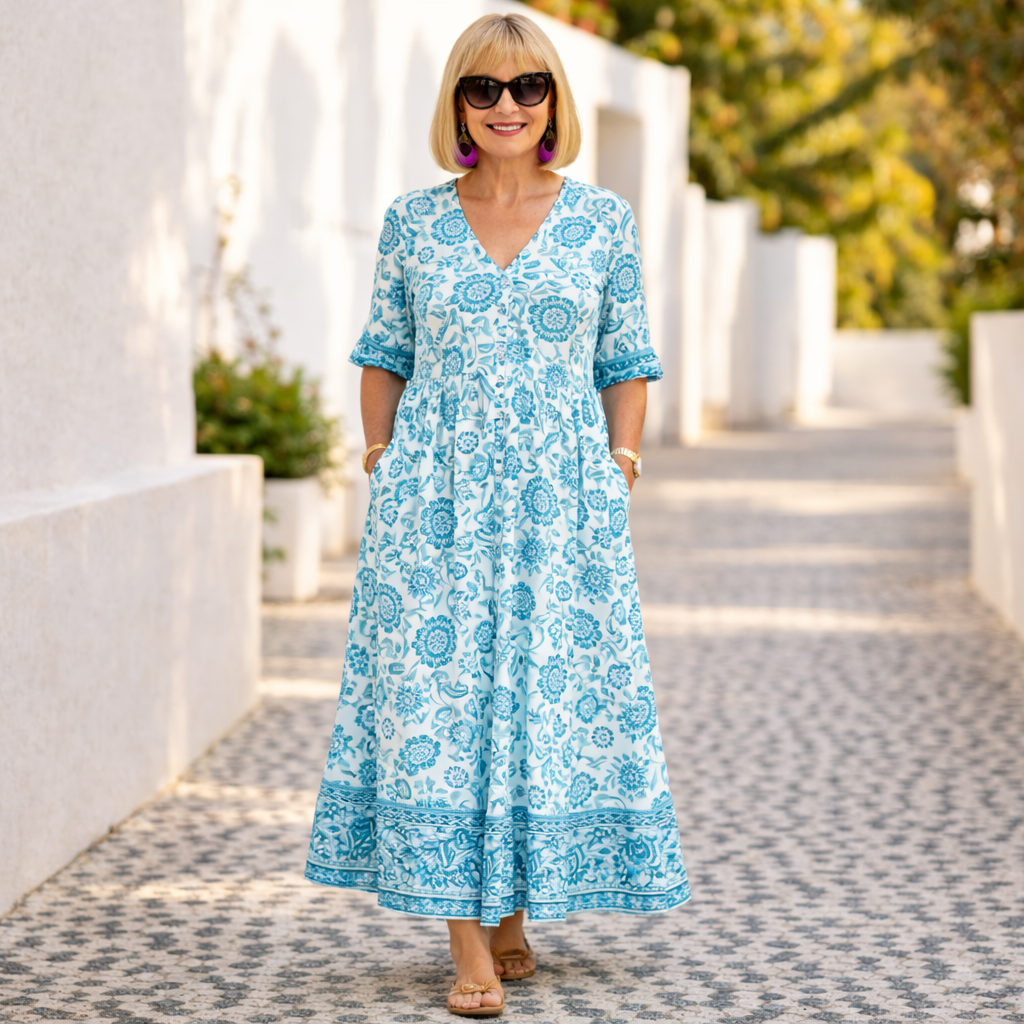 Elly | Rochie Florală Elegantă cu o Ambianță Ușoară