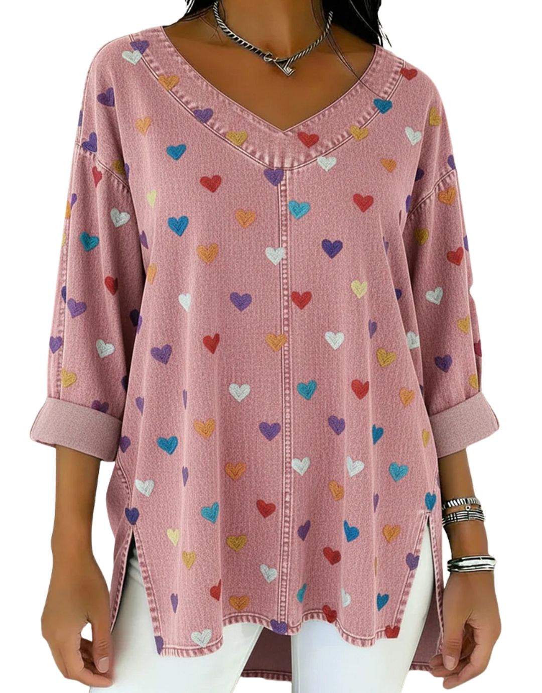 Top damă cu inimioare vintage