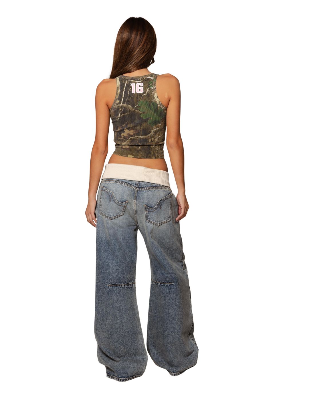 Blugi Largi Retro din Denim 100%