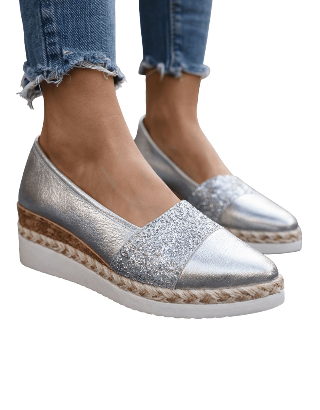 Pantofi cu platformă și sclipici