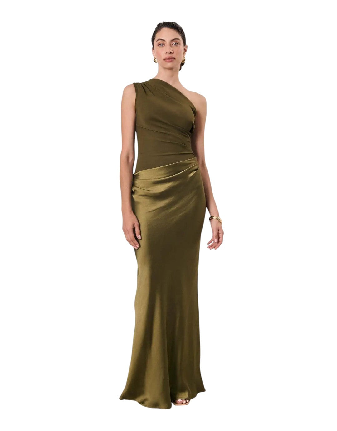 Luna | Rochie Maxi din Satin cu Fanta