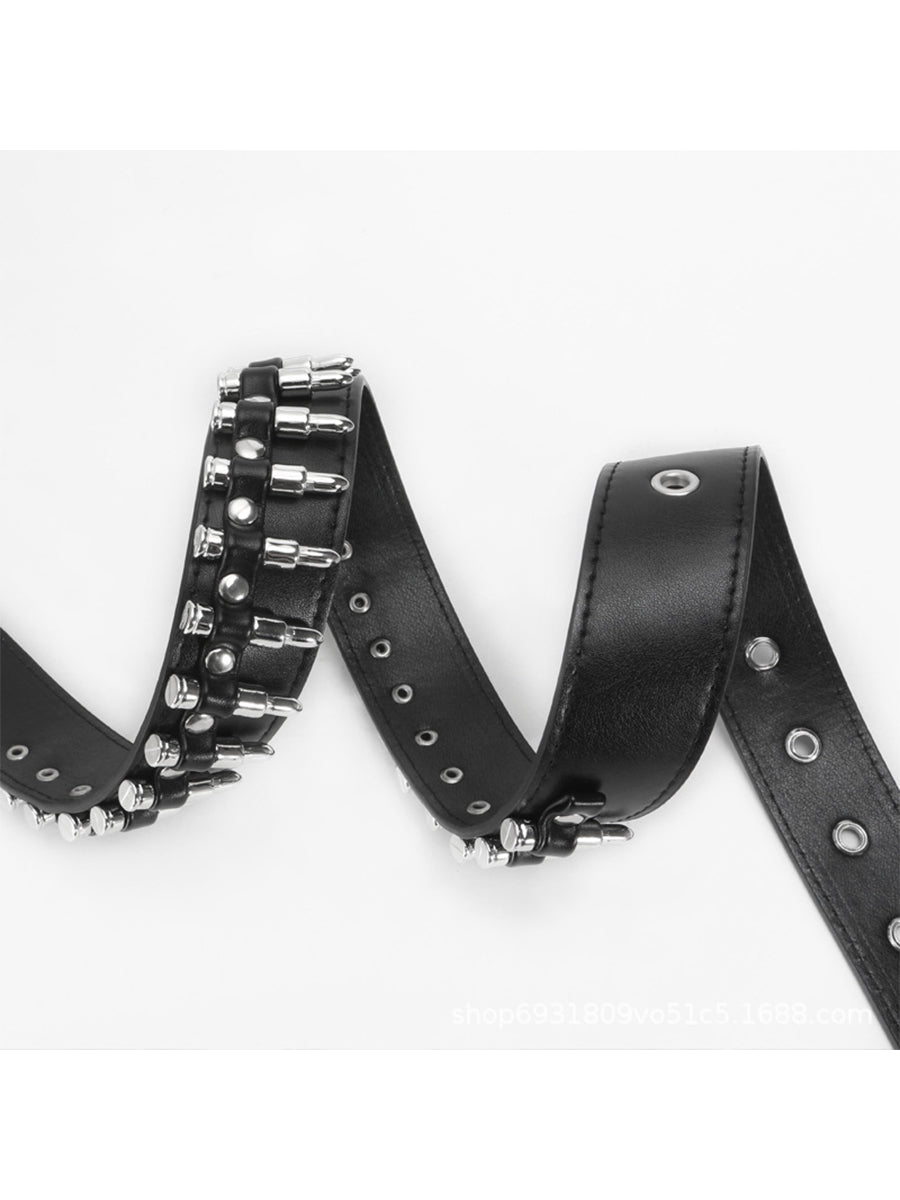 Curea Punk pentru Femei - Curea Neagră din Piele Ecologică cu țepi - MDA1645H0I