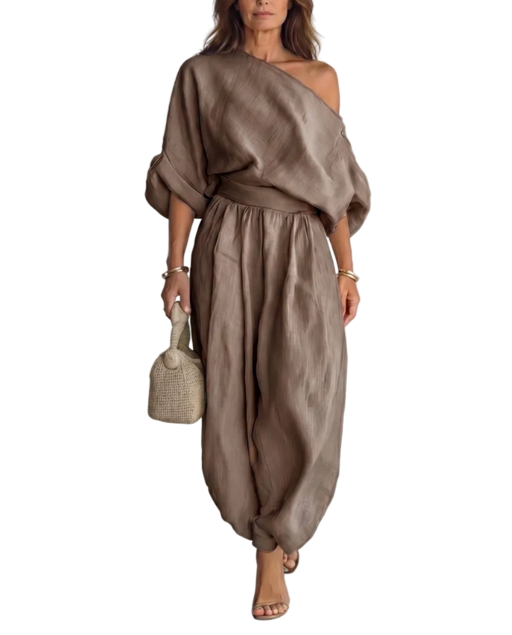 Set Elegant Off-Shoulder din 2 Piese