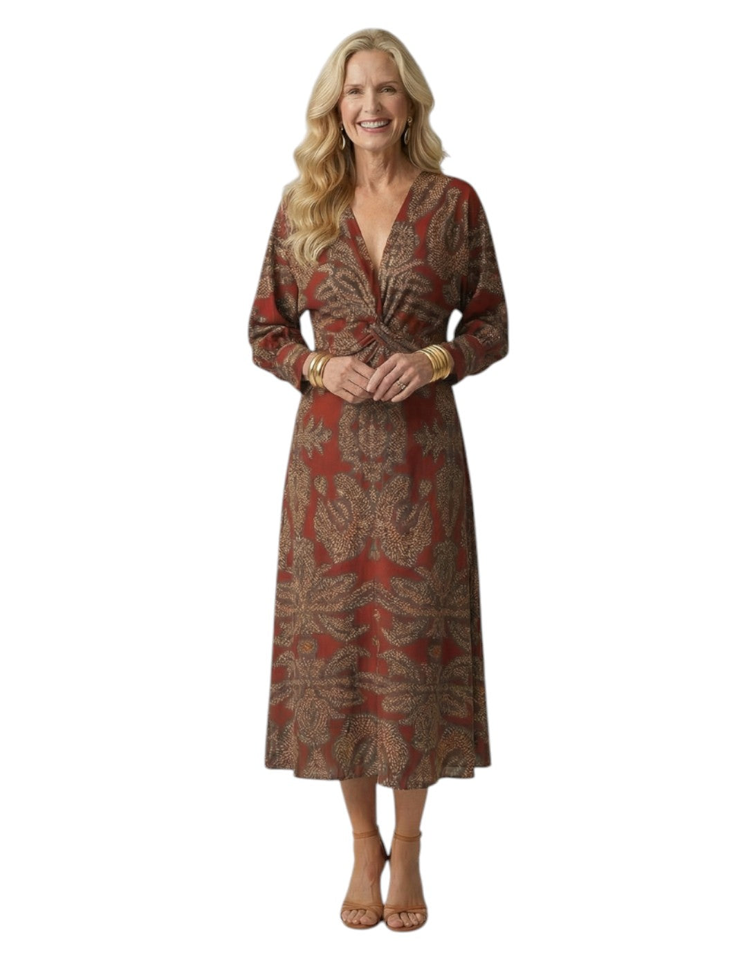 Lune | Rochie Midi cu Înfășurare Naturală