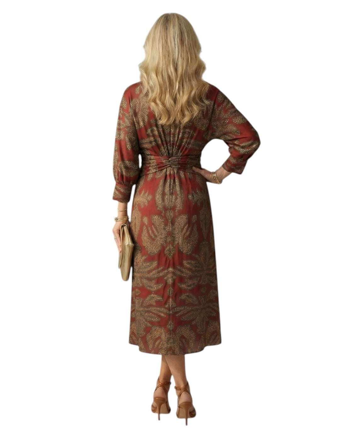 Lune | Rochie Midi cu Înfășurare Naturală