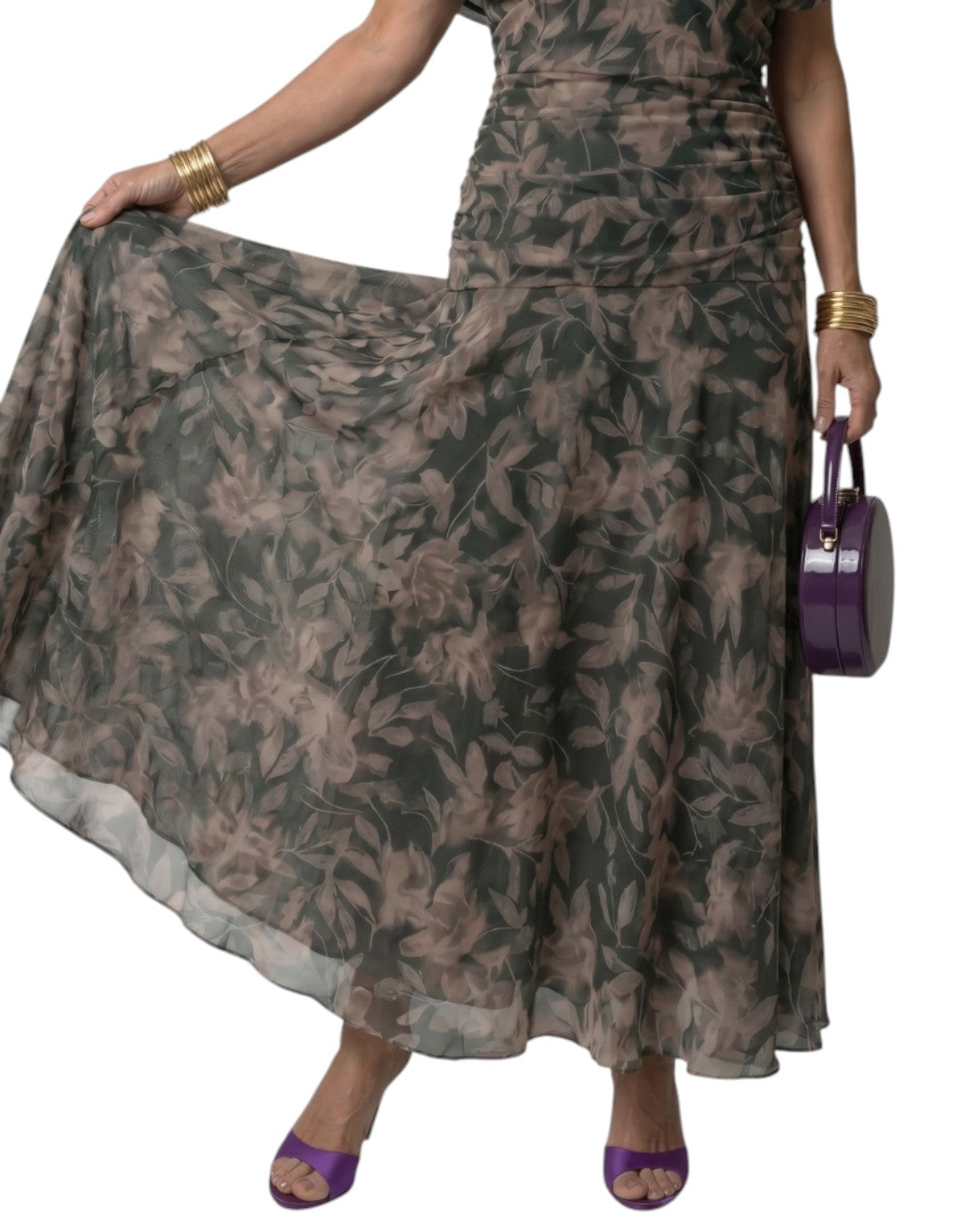 Calen | Rochie Midi cu Umeri Decupați