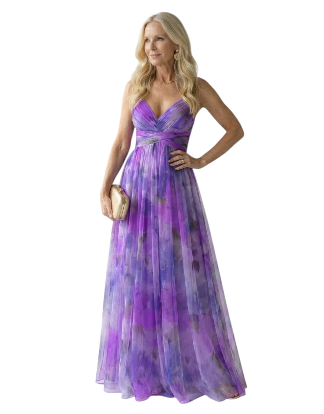 Isel | Rochie Maxi cu Mâneci Împăturite