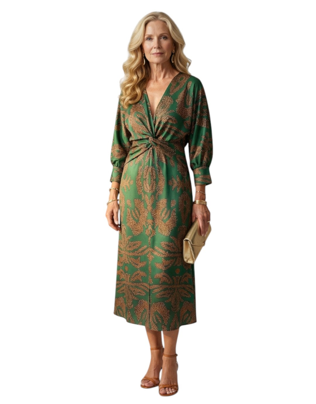 Lune | Rochie Midi cu Înfășurare Naturală