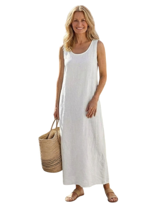 Ismera | Rochie midi fără mâneci cu decolteu rotund