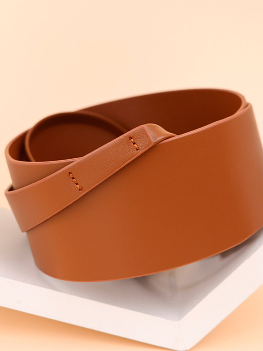 Curea Largă din Piele Sintetică pentru Femei cu Bandă Legată - Model MDA0120H1Y