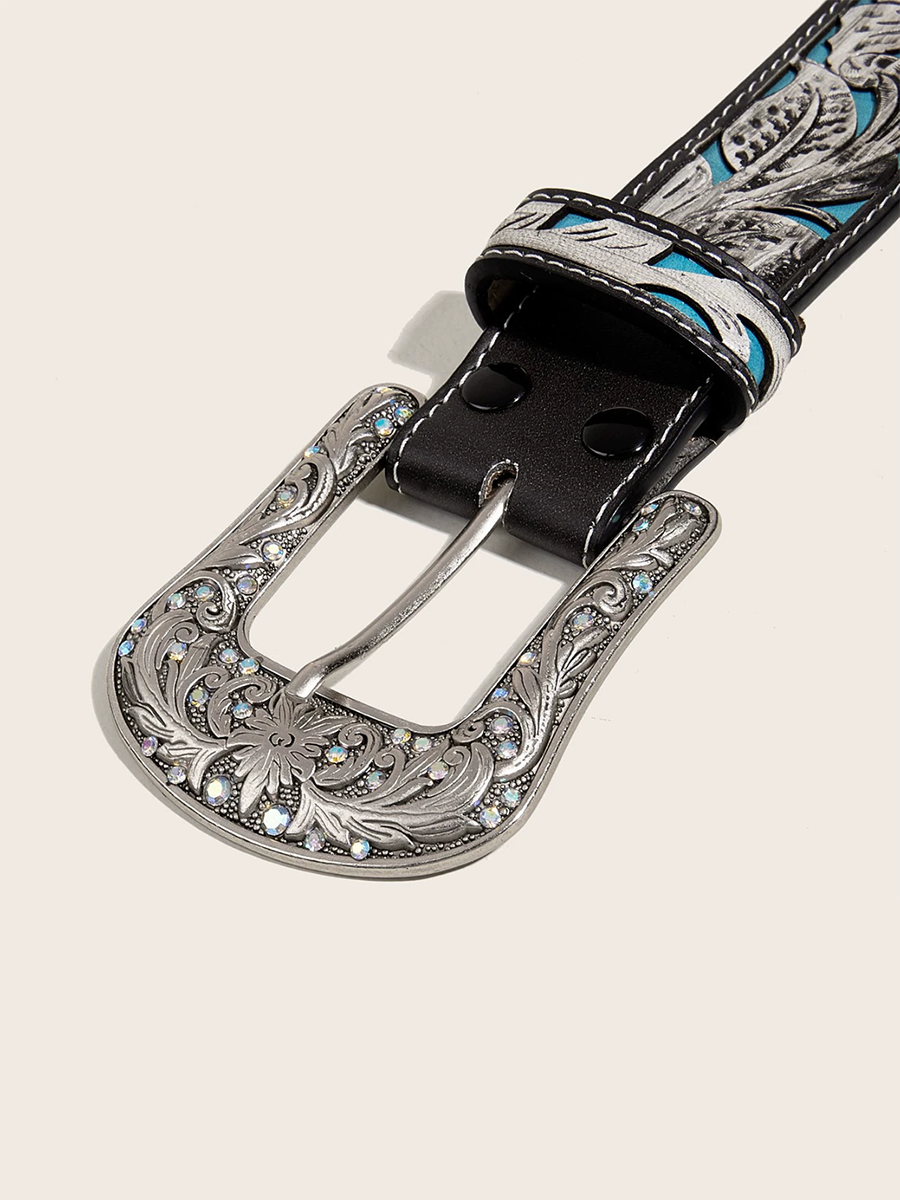 Curea Personalizată din Piele PU cu Rhinestones pentru Femei - Model MDA0495H9T