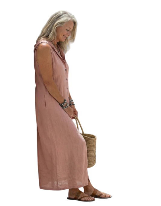 Stellan | Rochie Maxi cu Buton pe Față Deschis