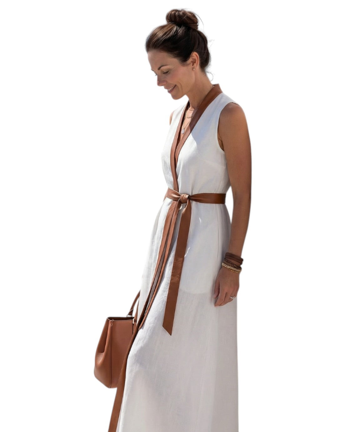 Myra | Rochie Midi cu Linie de Contrast