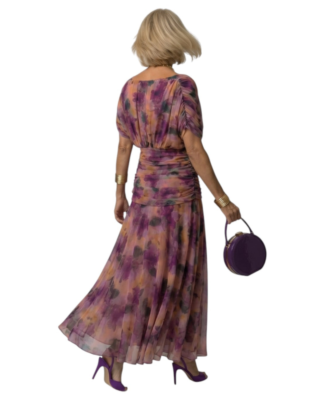 Calen | Rochie Midi cu Umeri Decupați