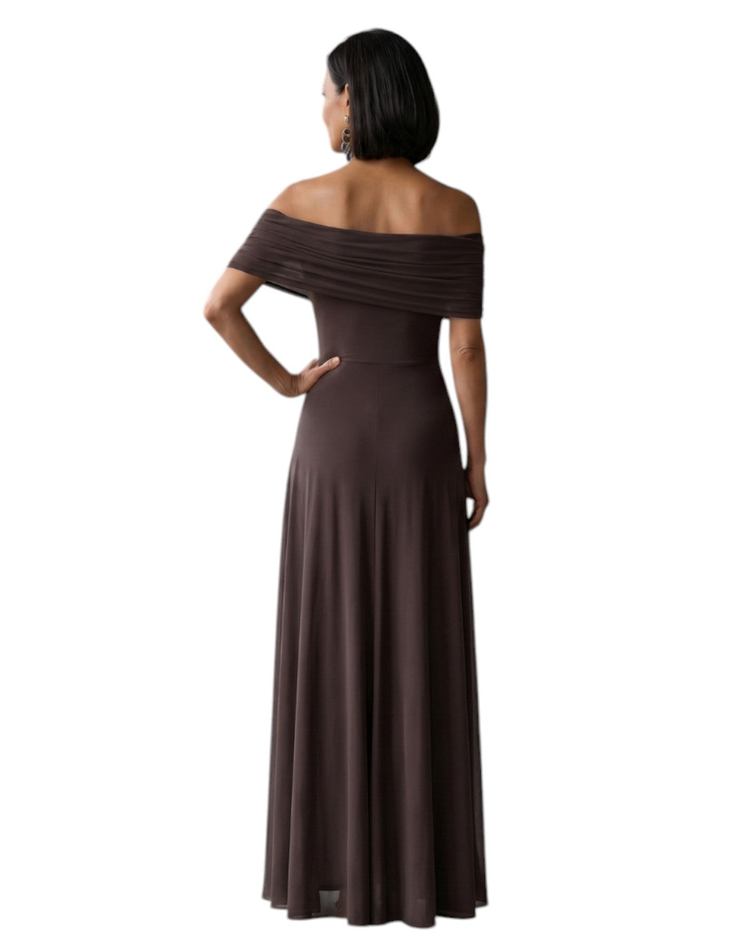 Iunie | Rochie Midi Drapată cu Umeri Decupați