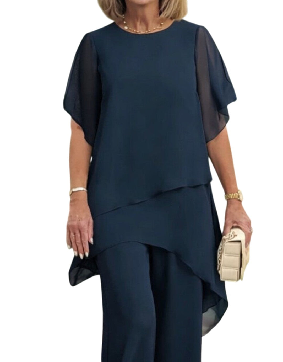 Ingrid – Bluză și pantaloni din șifon