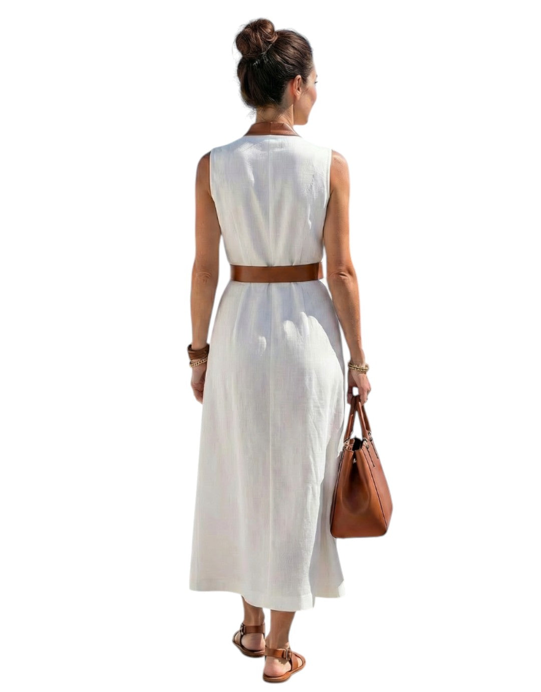 Myra | Rochie Midi cu Linie de Contrast
