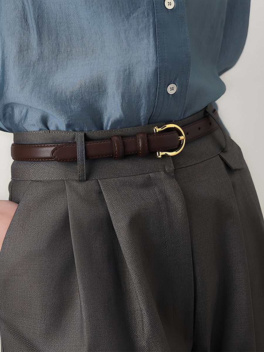 Curea Vintage pentru Femei, Elegantă, din Piele Ecologică cu Cataramă în Formă de Băta - MDA0688H2I
