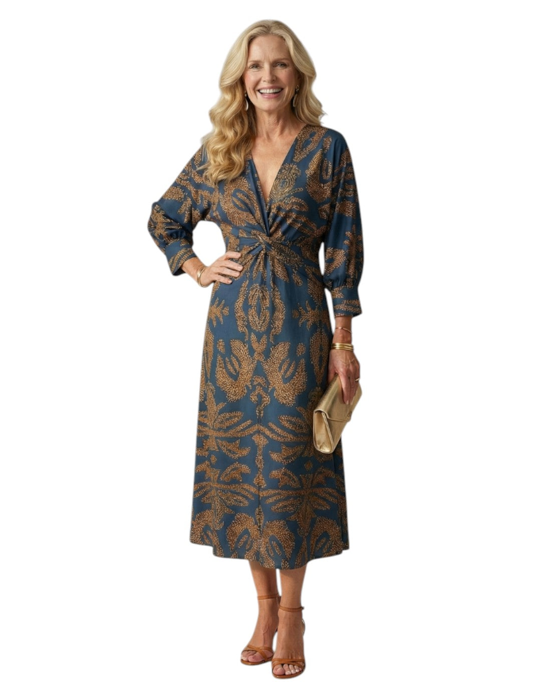 Lune | Rochie Midi cu Înfășurare Naturală