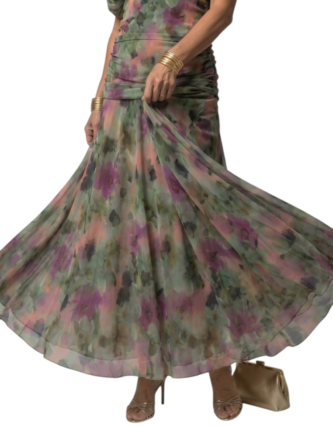 Calen | Rochie Midi cu Umeri Decupați