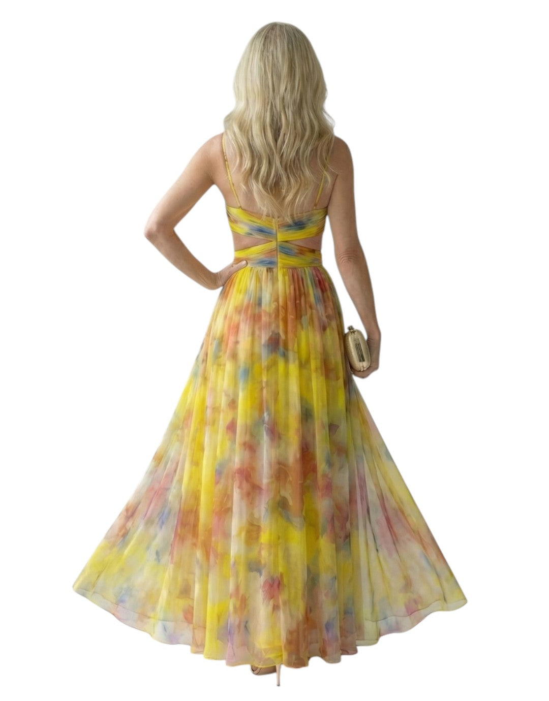 Isel | Rochie Maxi cu Mâneci Împăturite