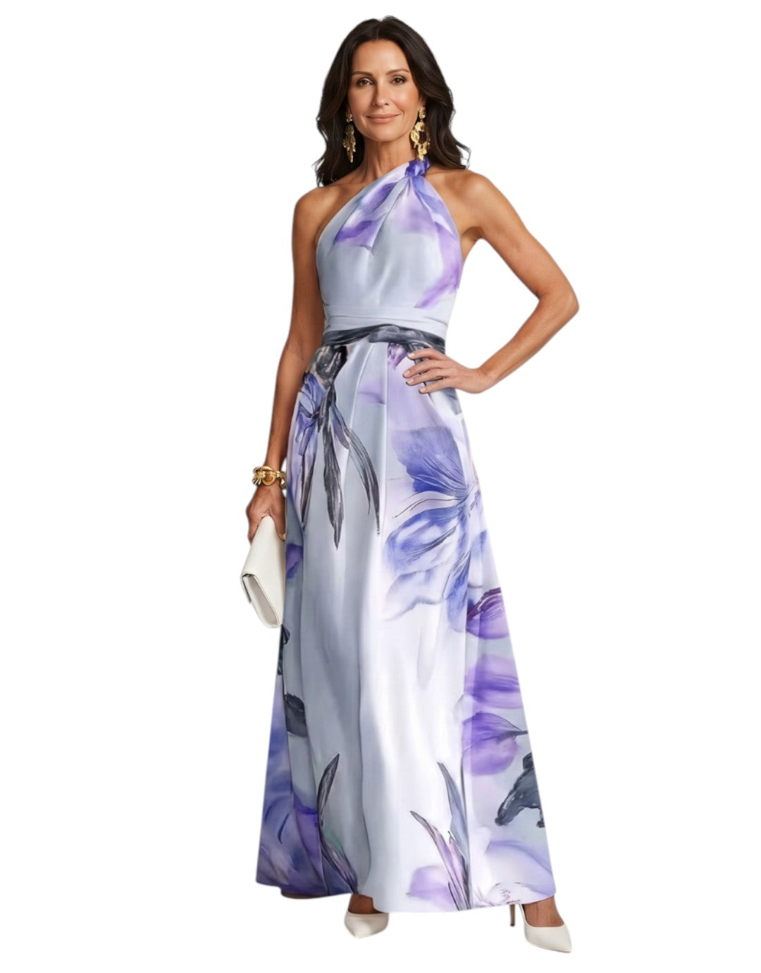 Hester | Rochie Maxi cu Bretele și Fustă Fluidă