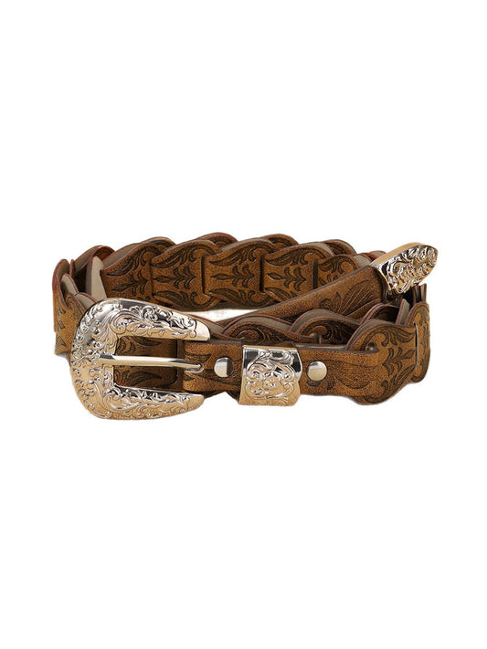 Centură Florală Elegantă pentru Femei - Stil Western din Piele Sintetică - MDA1699H5I