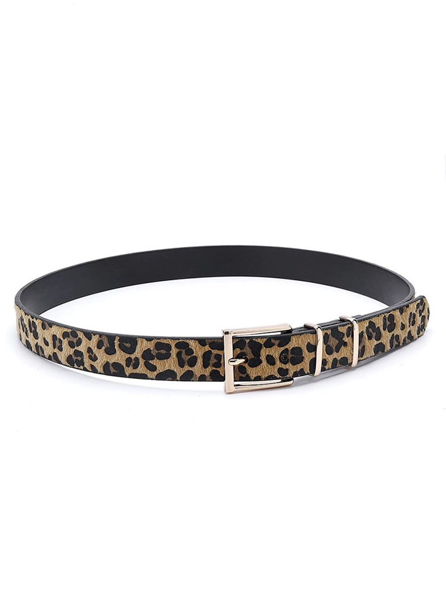 Curea feminină cu imprimeu leopard creativ din păr de ponei - MDA0491H1T