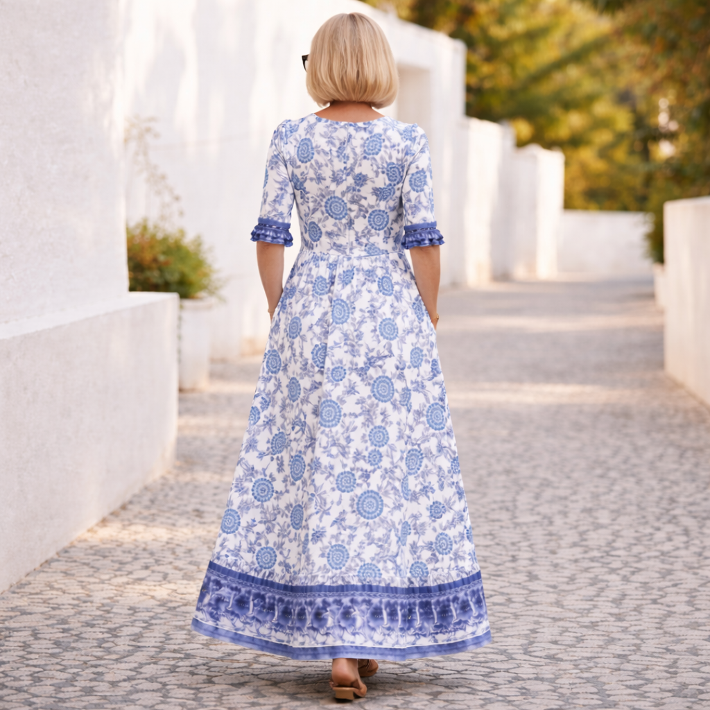 Elly | Rochie Florală Elegantă cu o Ambianță Ușoară