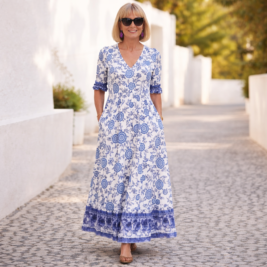 Elly | Rochie Florală Elegantă cu o Ambianță Ușoară