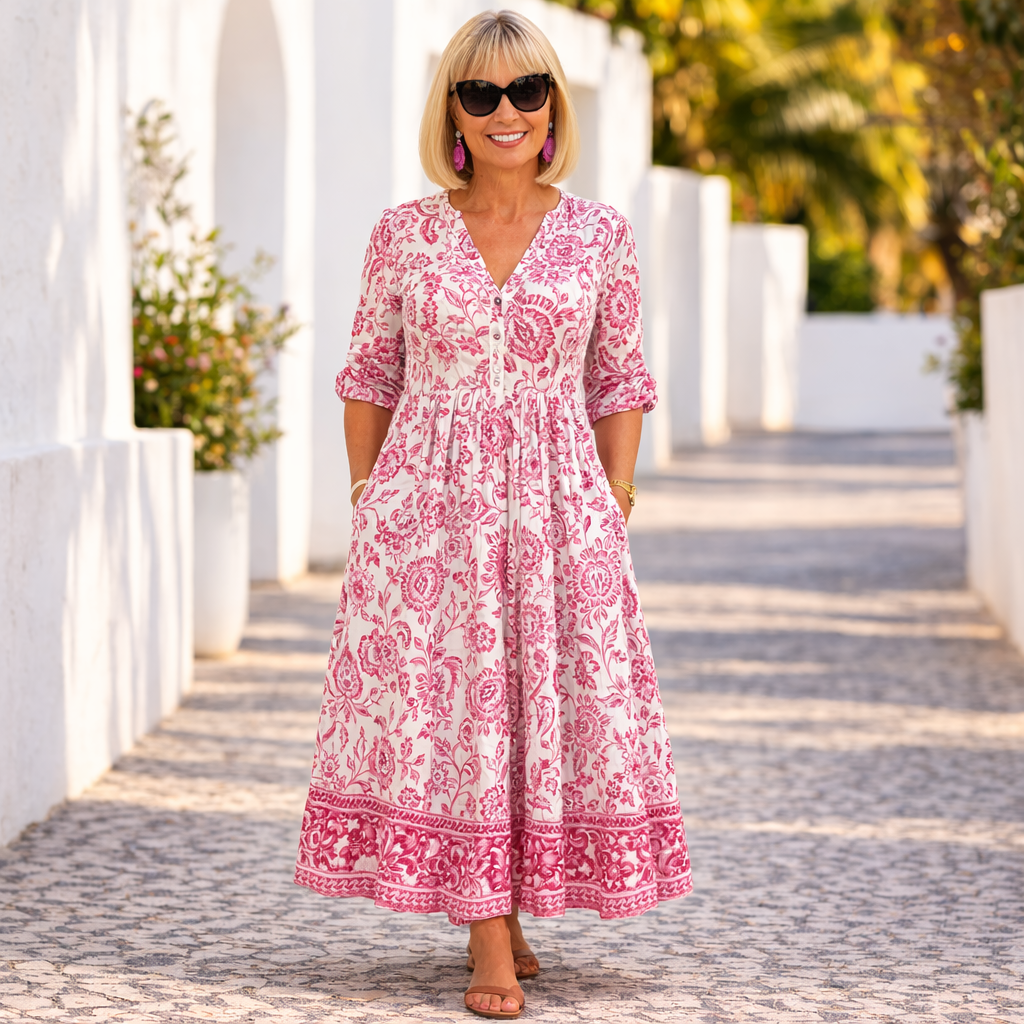 Elly | Rochie Florală Elegantă cu o Ambianță Ușoară