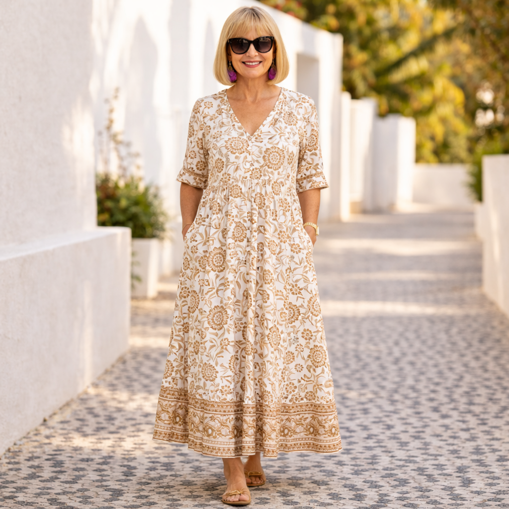 Elly | Rochie Florală Elegantă cu o Ambianță Ușoară