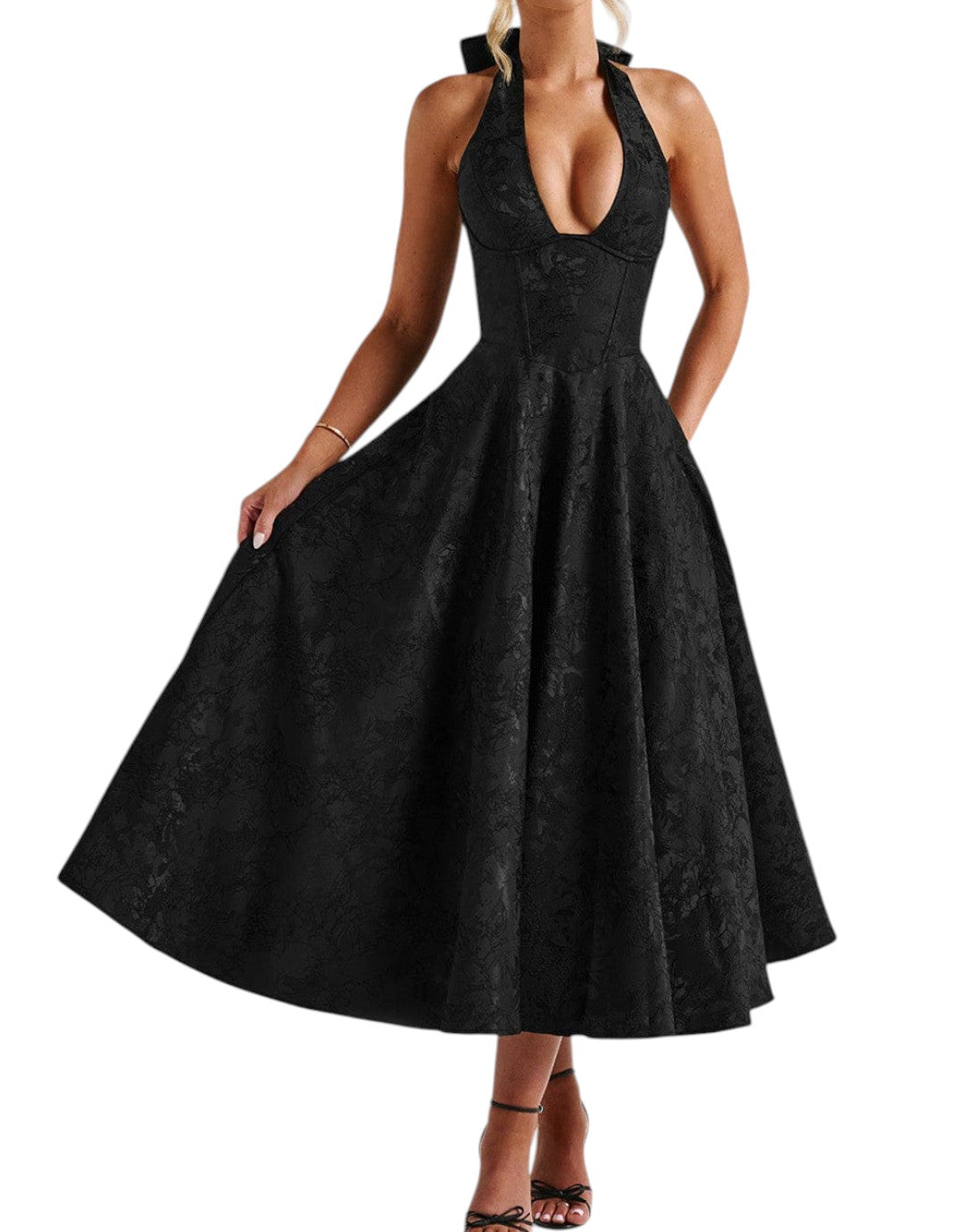 Maya | Rochie Midi Elegantă în Galben Limon