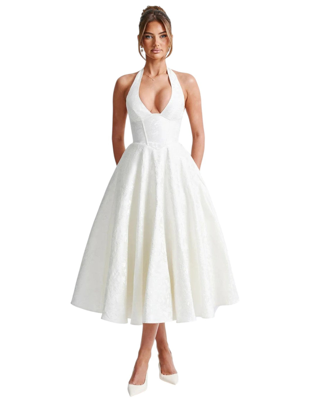 Maya | Rochie Midi Elegantă în Galben Limon
