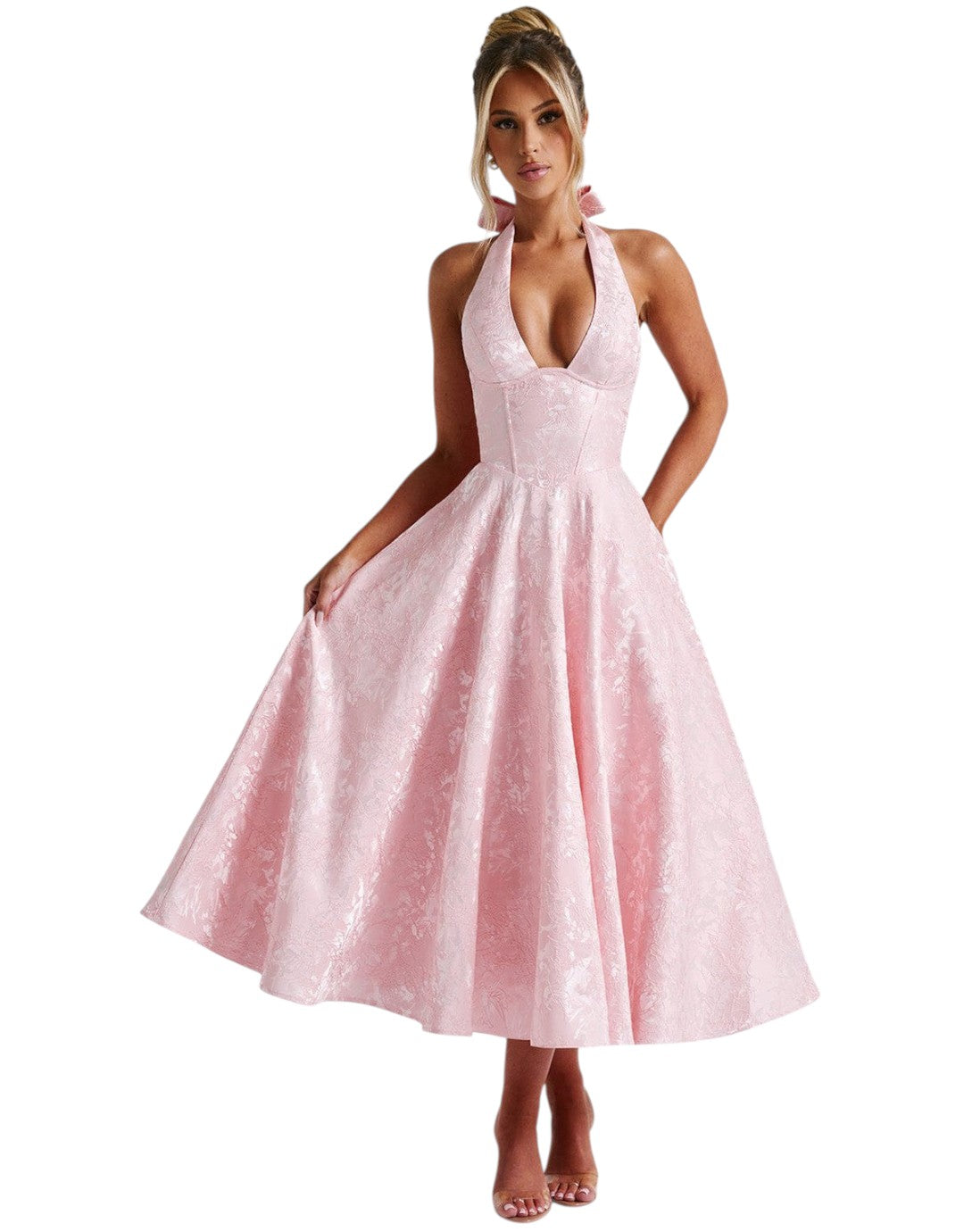 Maya | Rochie Midi Elegantă în Galben Limon