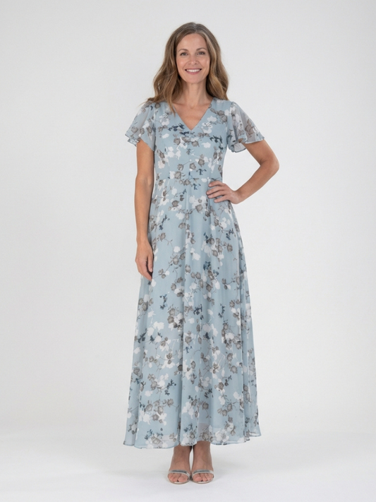 Ismeria | Rochie Maxi Floral din Chiffon