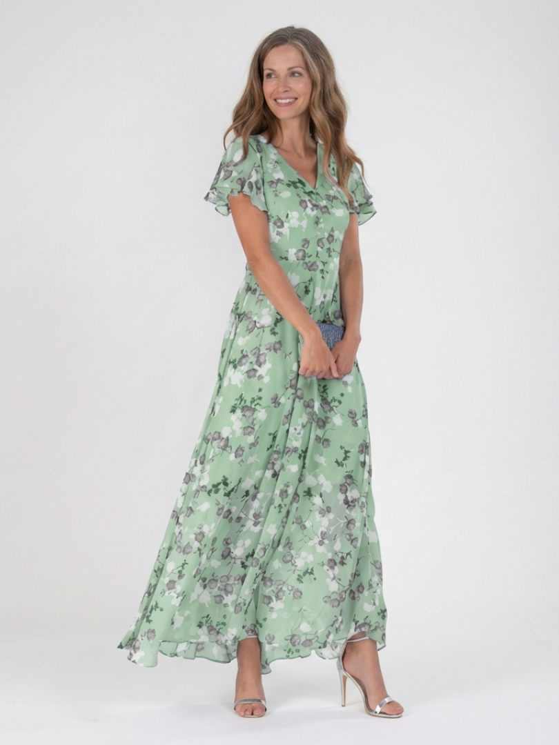 Ismeria | Rochie Maxi Floral din Chiffon