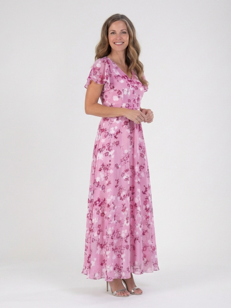 Ismeria | Rochie Maxi Floral din Chiffon