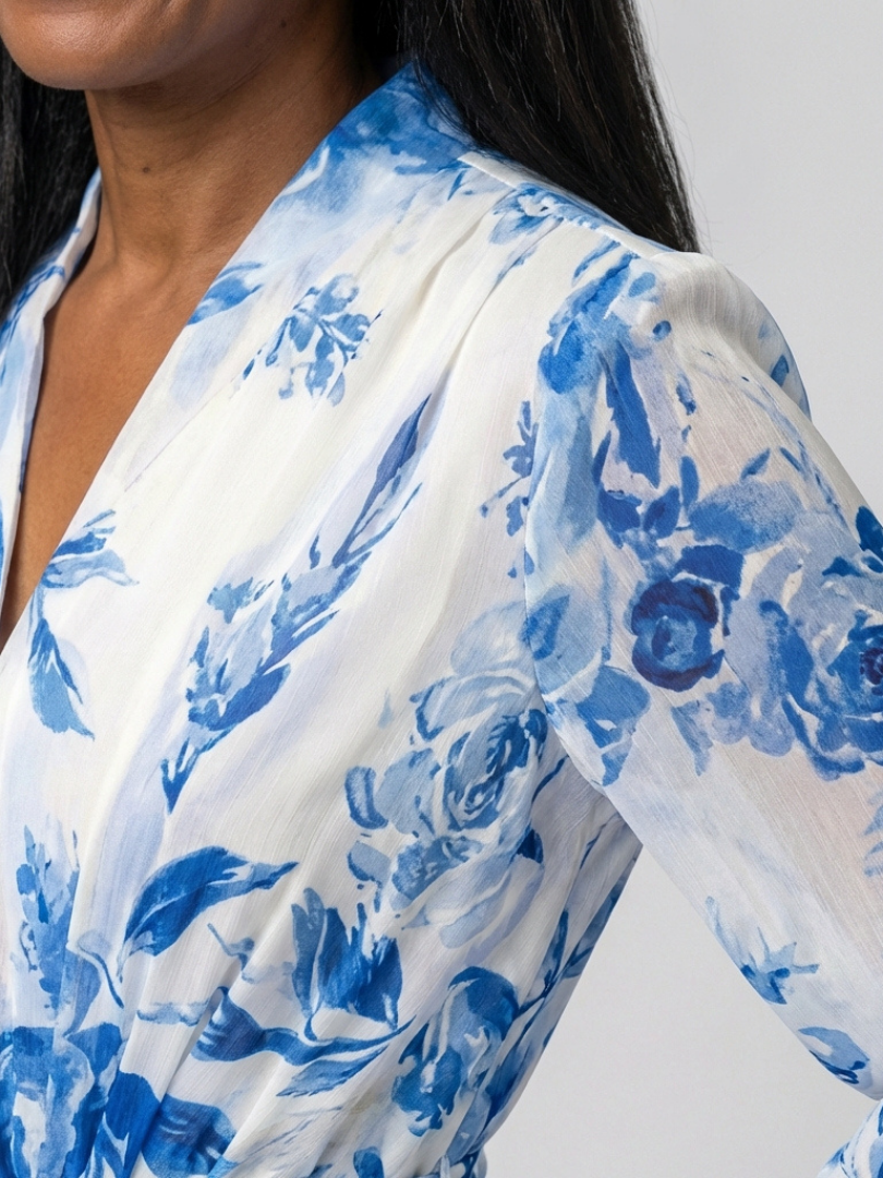 Lillian | Rochie Maxi Florală cu Mâneci Lungă