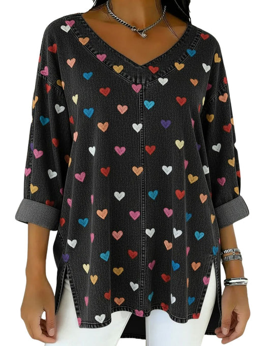 Top damă cu inimioare vintage