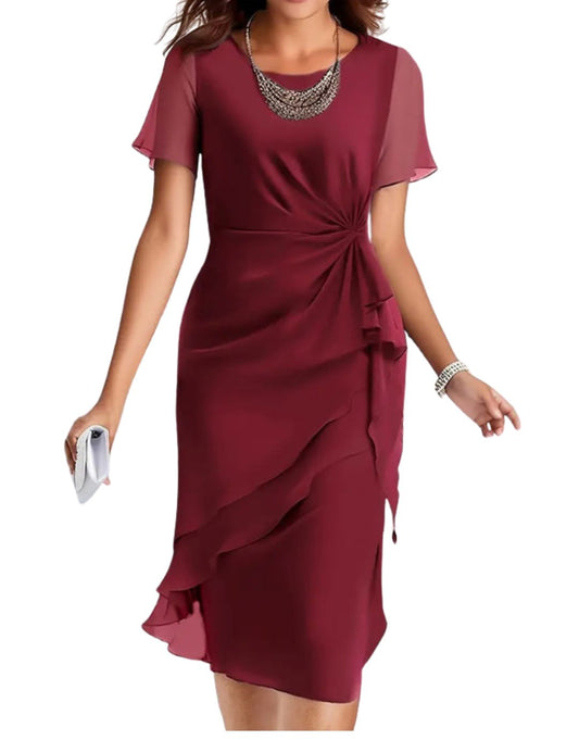 Rochie Elegantă cu Croială Lejeră și Talie Evidențiată