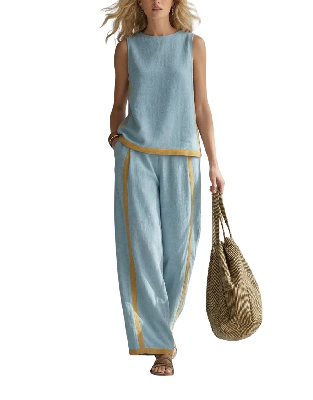 Set Elegant Lejer – Top și Pantaloni