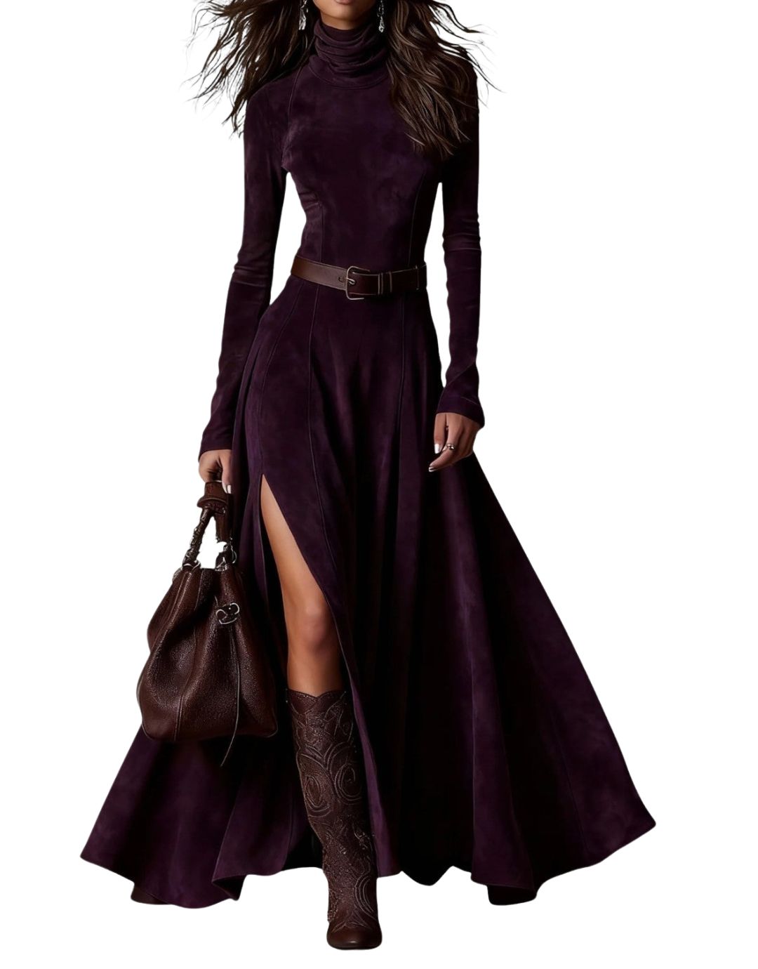 Rochie Maxi Elegantă cu Talie Evidențiată