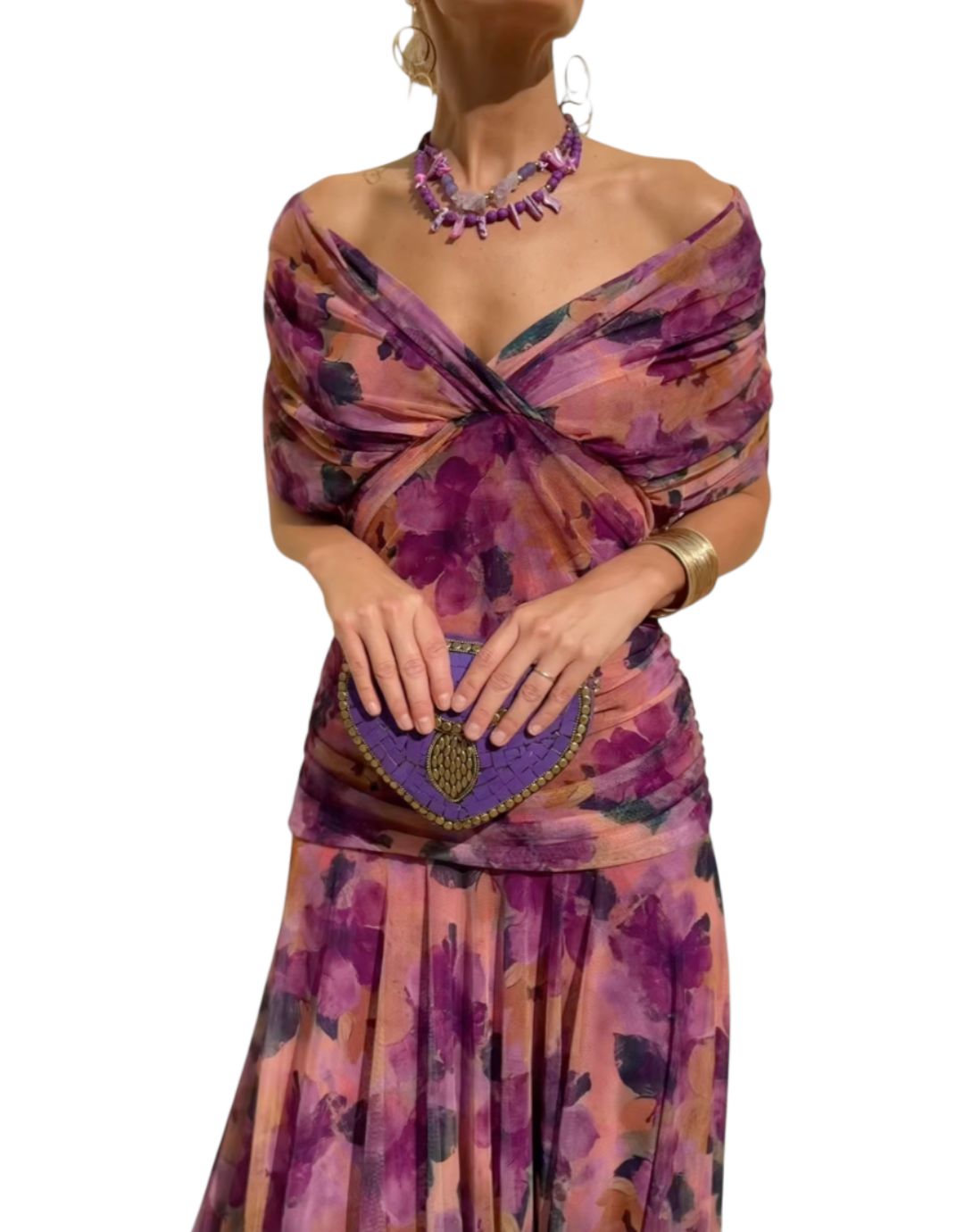 Rochie Maxi Fluidă cu Decolteu în V