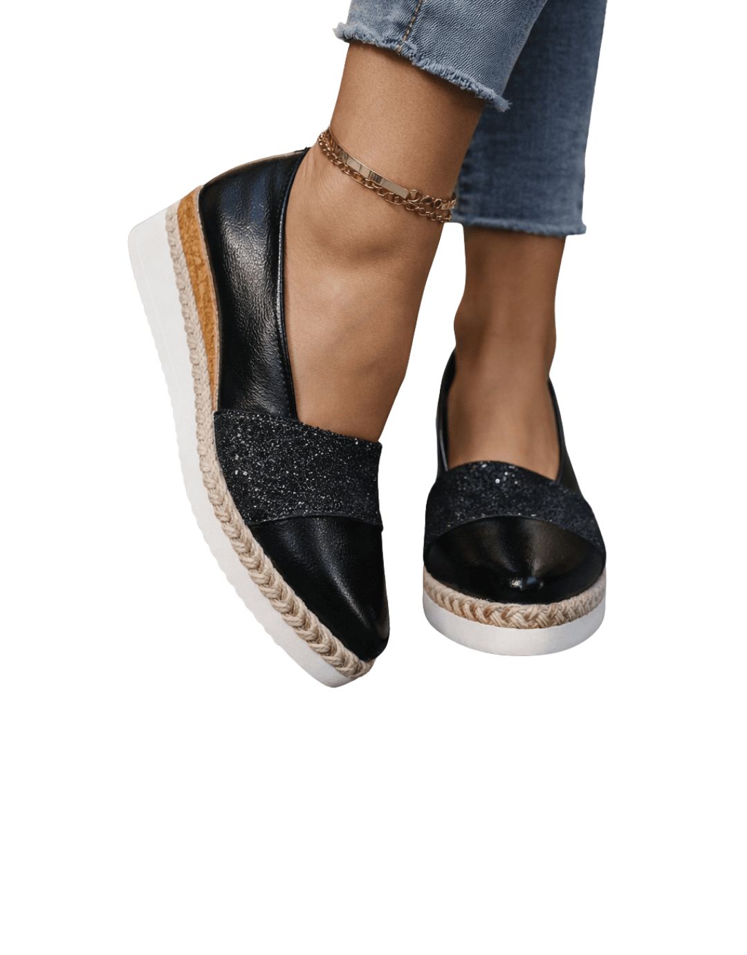 Pantofi cu platformă și sclipici