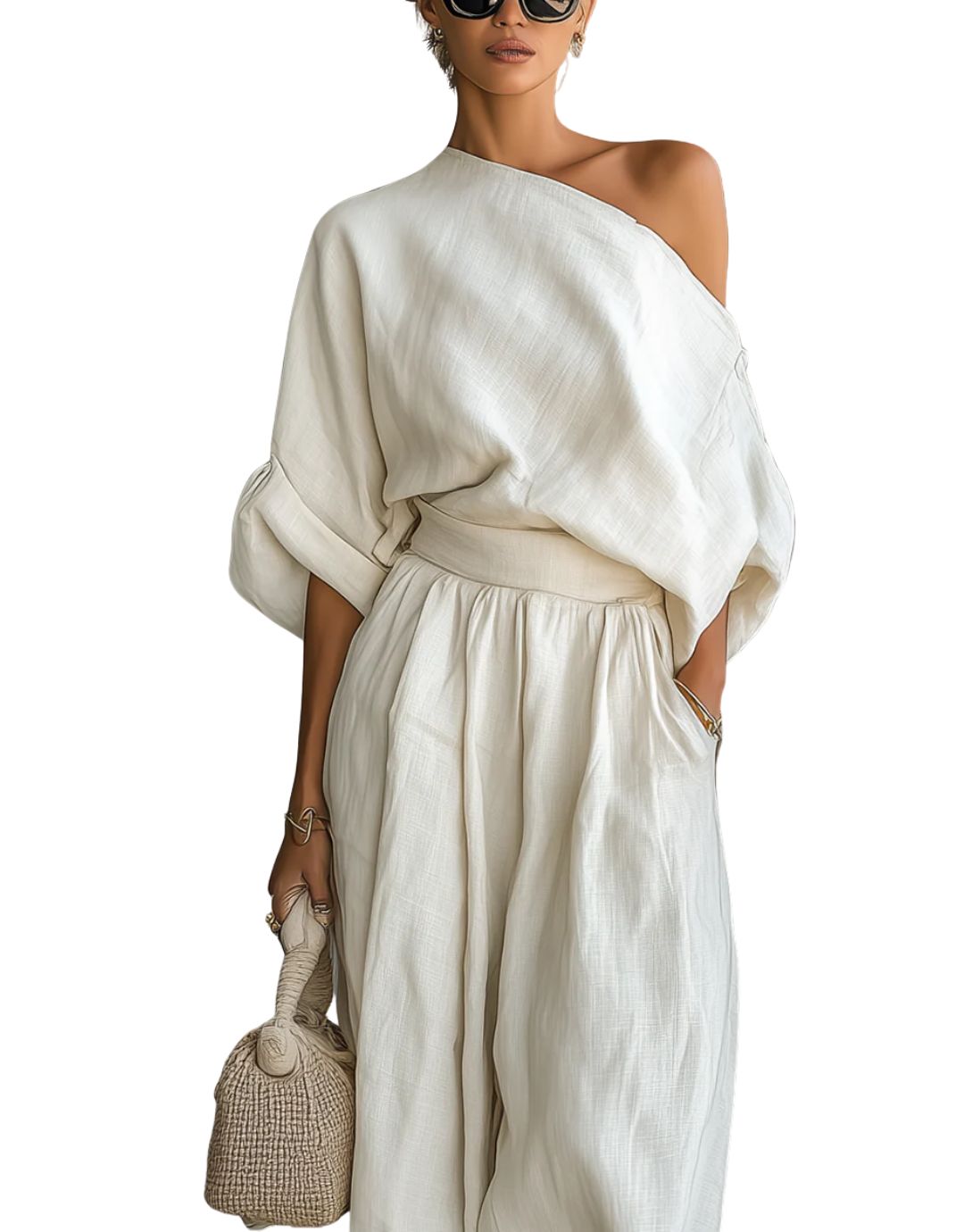 Set Elegant Off-Shoulder din 2 Piese