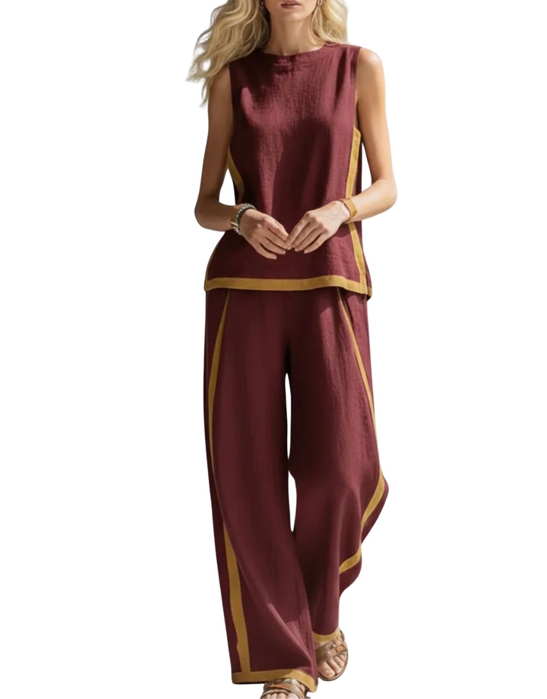 Set Elegant Lejer – Top și Pantaloni