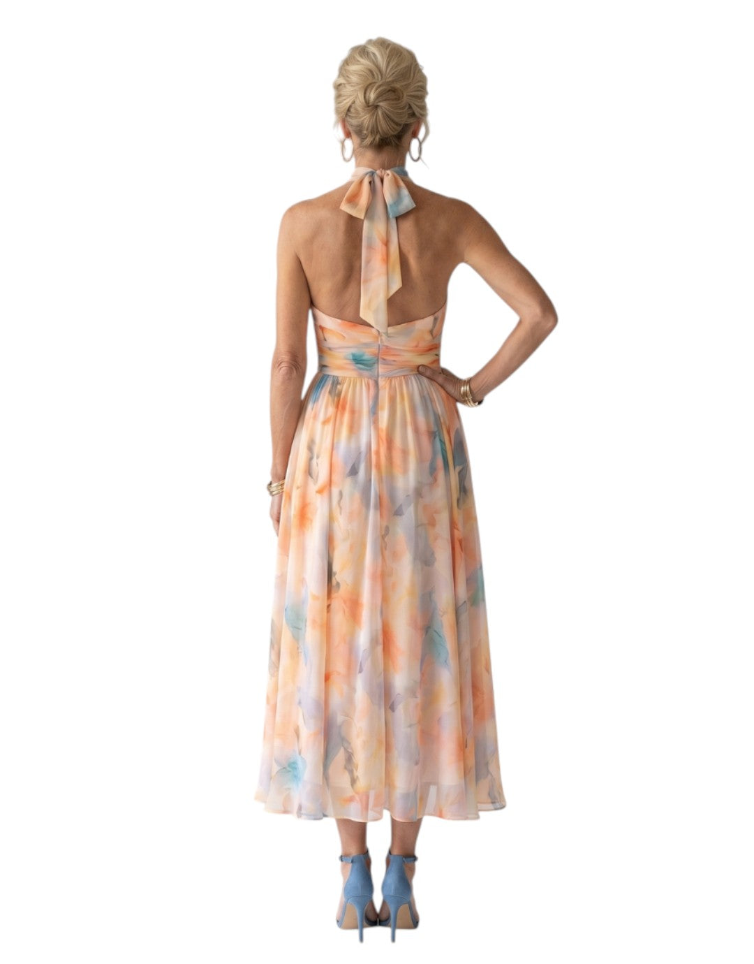 Elin | Rochie Midi cu Guler Halter